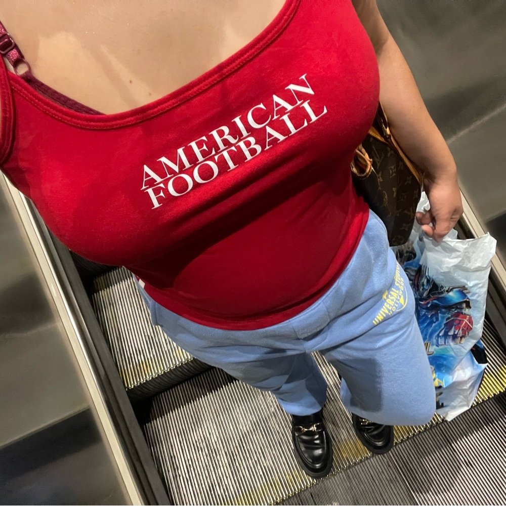 Red American Football Women's Tank Top